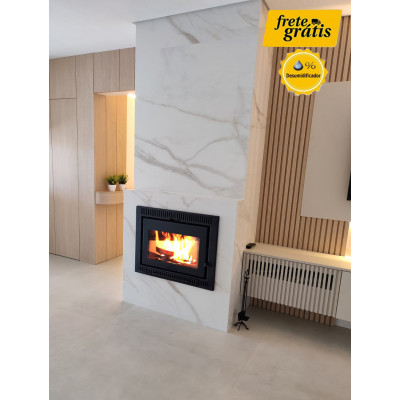 Calefator Bariloche inserto com ventilação forçada + touch para aquecimento de até 140m² ou 280m³ - versão 2025