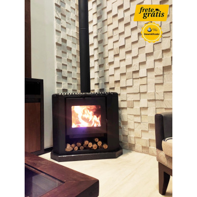 Calefator Gold Canto Dupla Combustão + Convecção + Gaveta de Cinza para Aquecimento de até 150 m² ou 320m³ - versão 2023