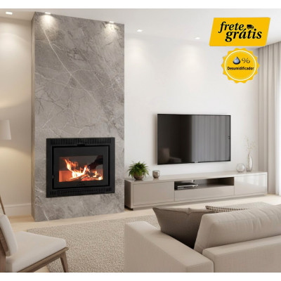 Calefator Bariloche inserto com ventilação forçada + touch para aquecimento de até 140m² ou 280m³ - versão 2025