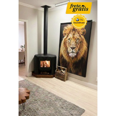 Calefator Gold Canto Dupla Combustão + Convecção + Gaveta de Cinza para Aquecimento de até 150 m² ou 320m³ - versão 2026