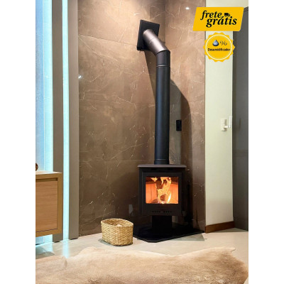Calefator Gold Delicatta Canto Tripla Combustão + gaveta de cinzas p/ aquecimento de até 130m² a 338m³