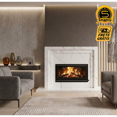 Calefator Gold de Embutir Prime 100cm Tripla combustão + Ventilação forçada + Calefação p/ aquecer outros cômodos capacidade de até 250m² ou 650m³