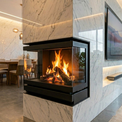 Lareira de Alto rendimento versão Vision com ventilação forçada