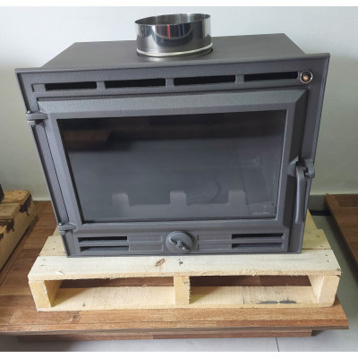 Calefator de Embutir a Lenha Flama 60 com porta de ferro fundido + gaveta de cinza  p/ aquecimento de até 280m³